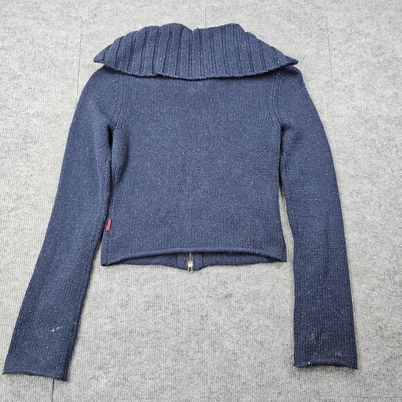 Vintage Abercrombie & Fitch Sweater Womens Medium Y2K Floral Zip Cardigan Preppy - Picture 5 of 6